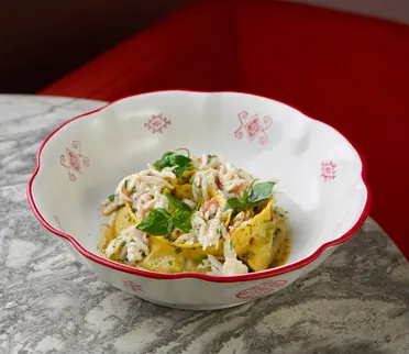 Raviolini mit Königskrabbe