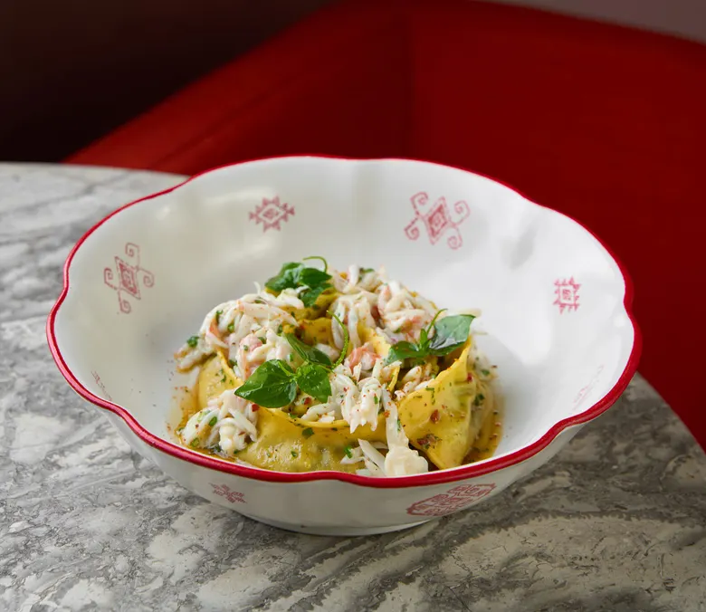 Raviolini al granchio reale